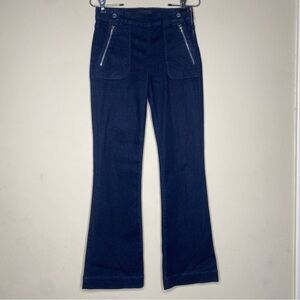 KORAL Women’s Dark Wash Blue Cotton Blend Side Zip Stretch Bootcut Jeans Size 27